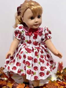 Doll Dress Apple Picking 18 Inch Doll like American Girl