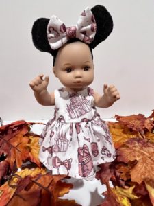 Doll Dress Rose Gold Minnie for 8 inch dolls like Caring for Baby by American Girl